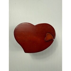 Heart Shaped Wooden Puzzle Box Trinket Stash‎ Box Secret Compartment